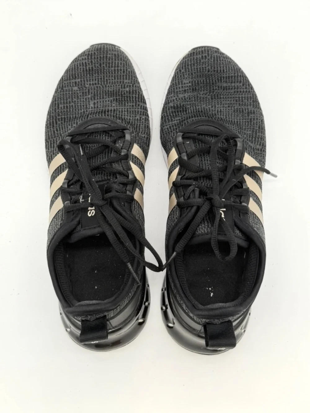 adidas Kaptir Super Womens Running Shoes Size 8.5 Black Champagne Gold Sneakers